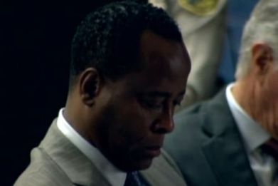 Dr. Conrad Murray is seen in court video on September 27, 2011 on the opening daily of his involuntary manslaughter trial. Prosecutors allege Murray, Michael Jackson's personal physician, recklessly gave Jackson large doses of the surgical anesthetic propofol that killed the singer.
