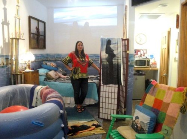 Installation view w/ artist