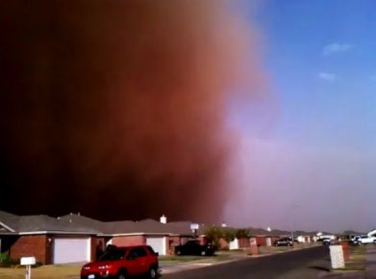 An image shows the dust storm in Texas on October 17, 2011.