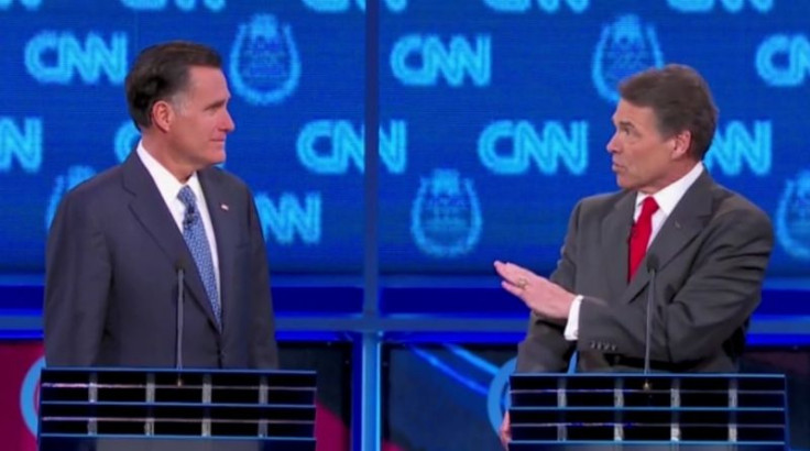Texas Gov. Rick Perry and former Mass. Gov. Mitt Romney