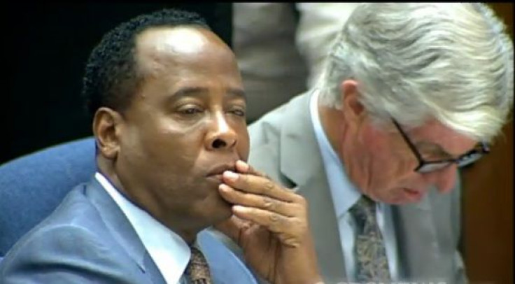 Dr. Conrad Murray and his lead attorney Ed Chernoff during trial on October 24,2011.