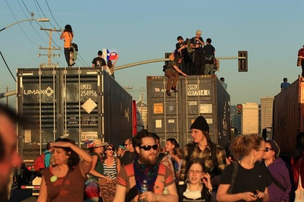 Demonstrators from the "Occupy Oakland" movement