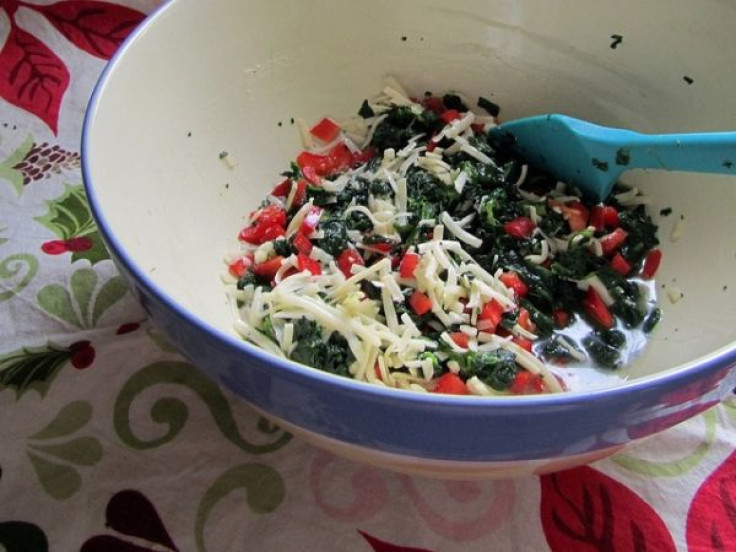 Spinach, Red Pepper adn Cheese.