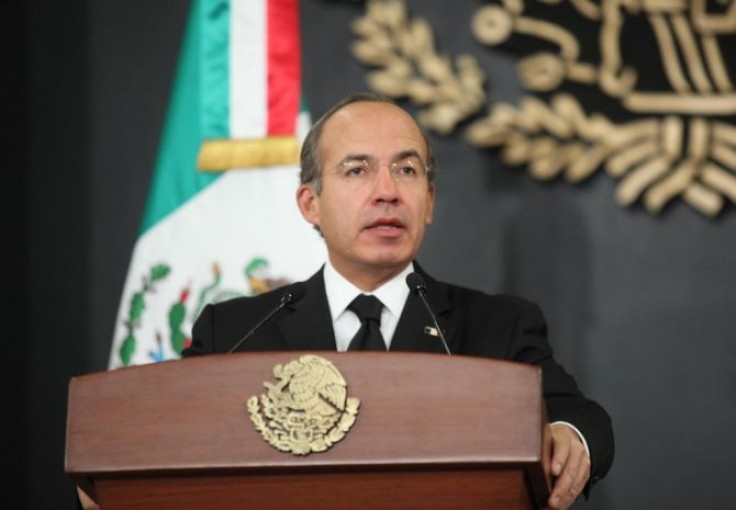 Mexico's President Felipe Calderon during remarks on November 11, 2011.