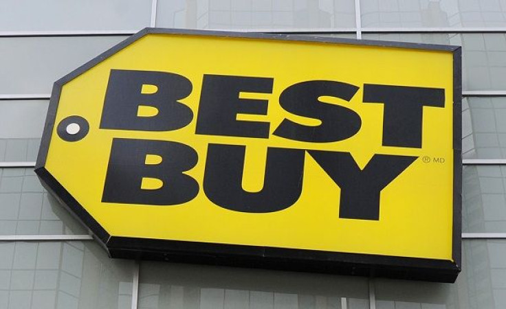 Best Buy logo is seen at a Best Buy store in Toronto in this April 19, 2011 file photo.