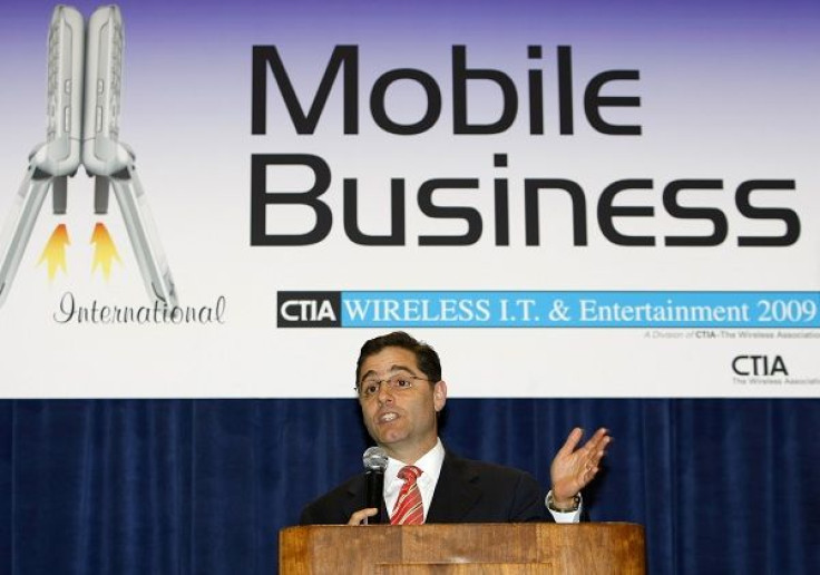 Federal Communications Commission Chairman Julius Genachowski holds news conference during the opening day of International CTIA WIRELESS I.T. & Entertainment 2009 trade show and conference at the San Diego Convention Center October 7, 2009.