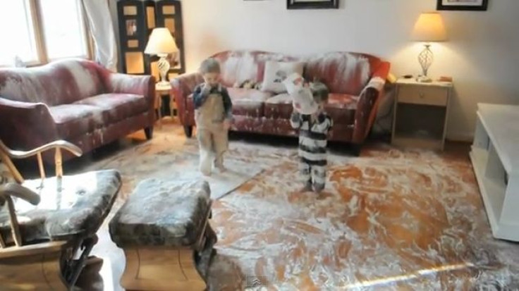A jaw-drawing video of two toddlers covering an entire house with flour as their mom is in the restroom has become a viral sensation.