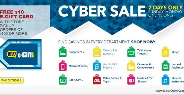 A screenshot of Best Buy's website on Cyber Monday 2011.