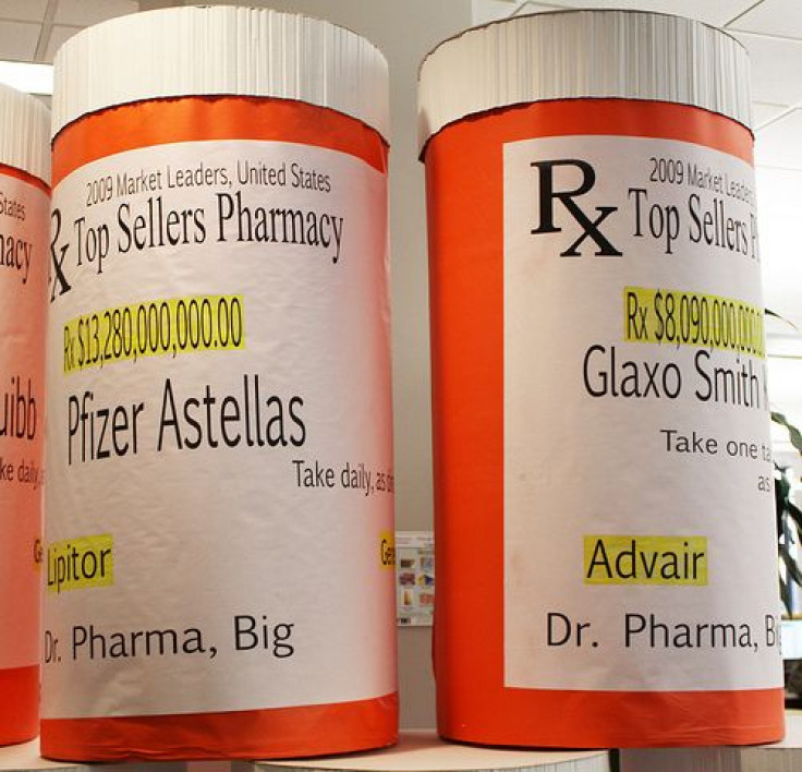 A bottle of Lipitor is seen in display along other drugs.