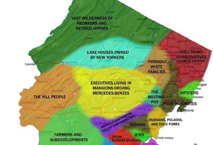 A map of New Jersey created by Joe Steinfield and posted on Reddit.