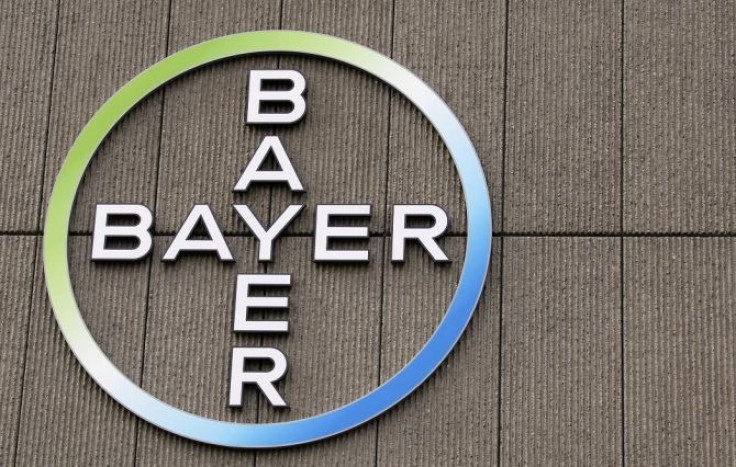 The logo of Germany's largest drugmaker Bayer HealthCare Pharmaceuticals is pictured on the front of its building in Berlin.