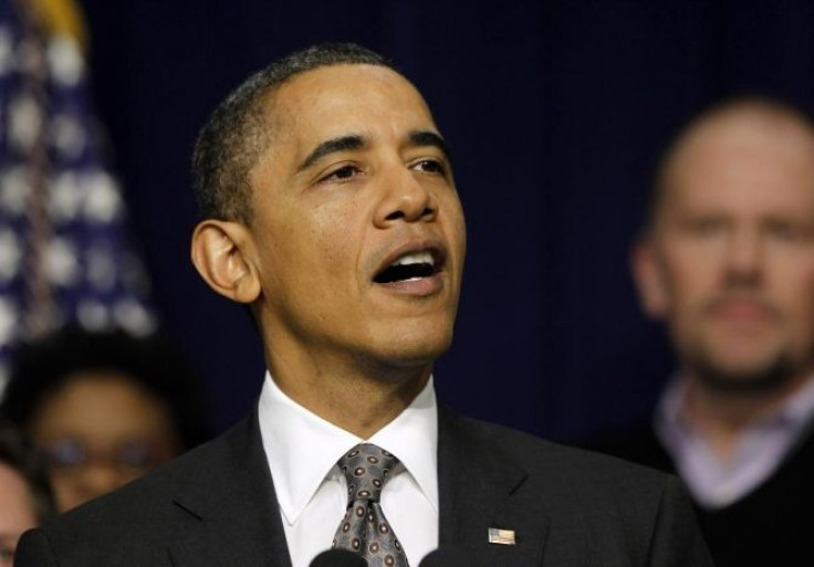 U.S. President Barack Obama makes a statement in the Eisenhower Executive Office Builiding on the extension of payroll tax cuts being debated on Capitol Hill in Washington, December 22, 2011.