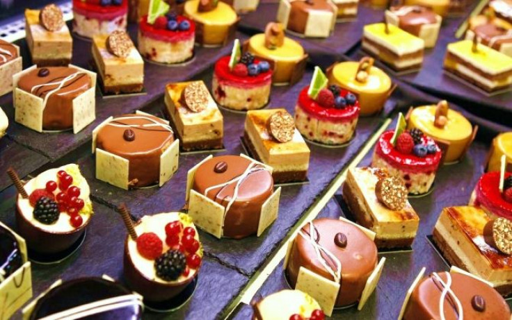 Miniature cakes are displayed at Alimentaria trade show in Barcelona March 13, 2008. Food and drink manufacturers and distributors from around the world are showing their products at Alimentaria until March 14.