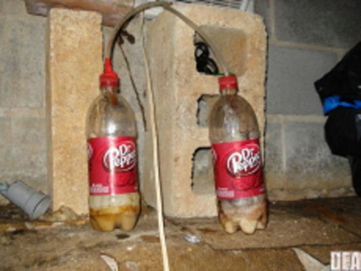 An example of mini &quot;shake-and-bake&quot; meth lab using soda bottles.