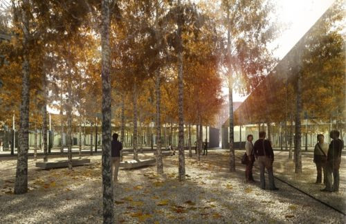 The AIDS Memorial Park Coalition today named "Infinite Forest," with its evocative groves of trees and mirrored glass surfaces, as the winner of their design competition for the proposed memorial park in New York City's West Village.