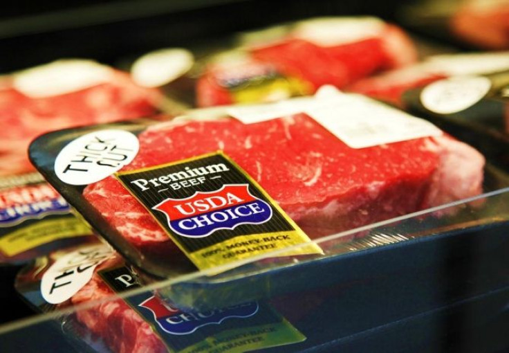 Beef can be seen on display at a new Wal-Mart store in Chicago, January 24, 2012.