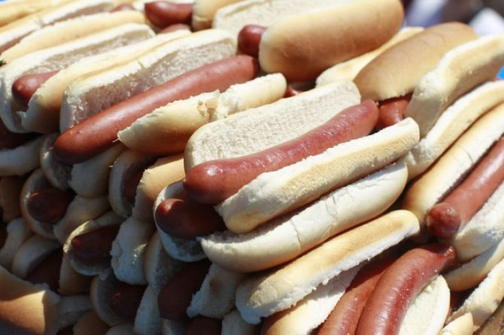stack of hot dogs