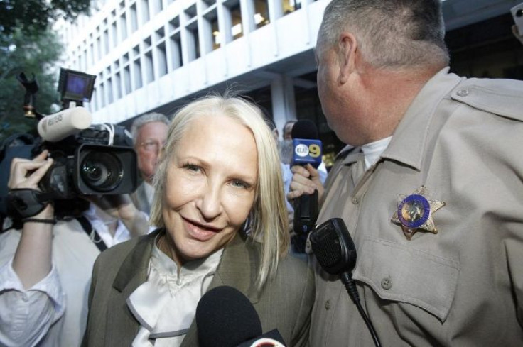 Defendant Khristine Eroshevich leaves the Los Angeles County Criminal Courts building in Los Angeles October 28, 2010. Eroshevich was found guilty on four charges, including 2 counts of conspiracy, for helping to funnel prescription medications to former