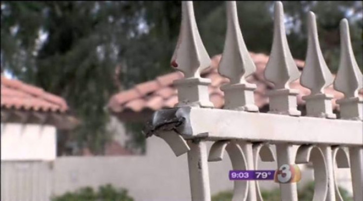 An Arizona man impaled himself through the head while trying to climb over this pool fence.