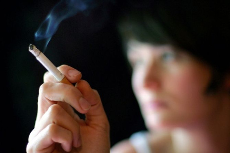 woman smoking cigarette