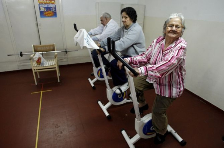 old people seniors exercising