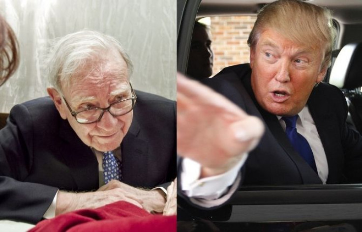 Warren Buffet (L) is known to be one of the world's most philanthropic billionaires whereas Donald Trump (R) is known to be notoriously stingy.