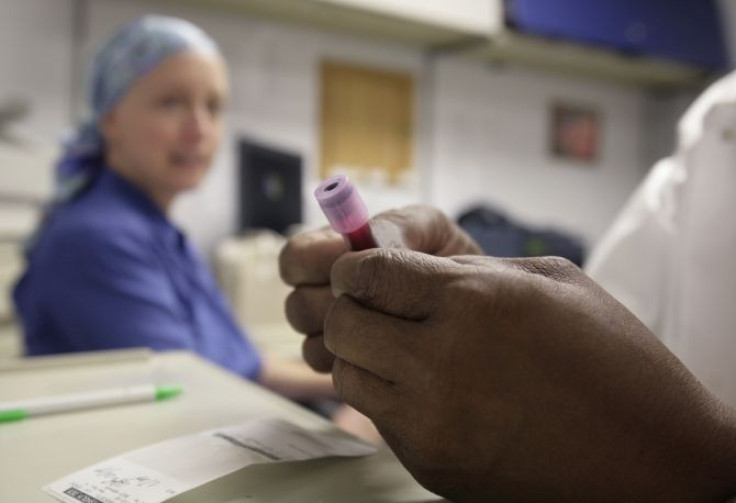 blood sample drawn from a cancer patient