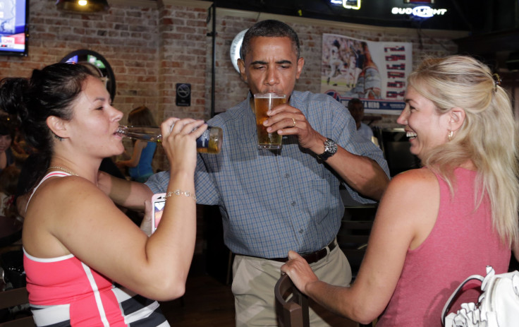 Obama Drinking a Beer
