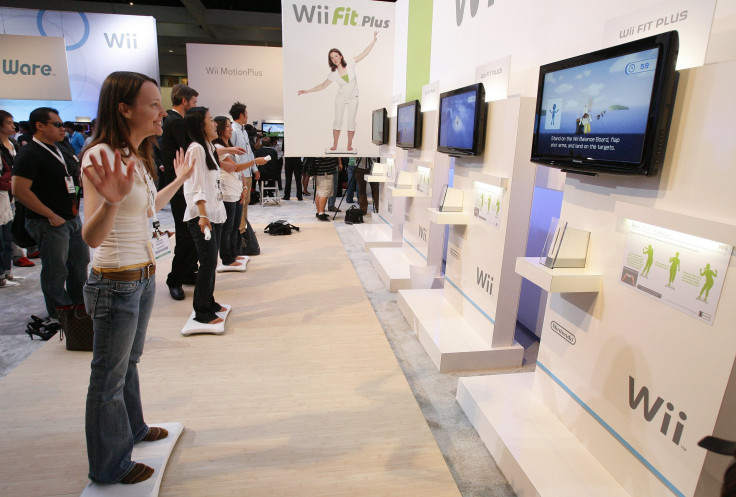 Visitors play Nintendo Wii Fit