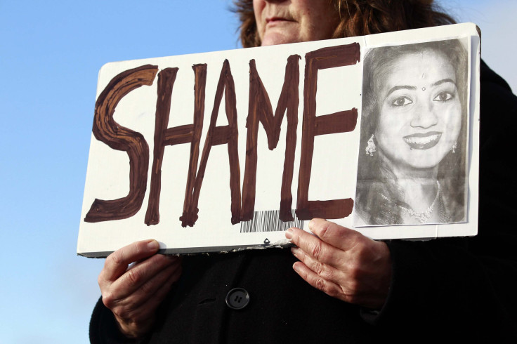 a picture of Savita Halappanavar in protest