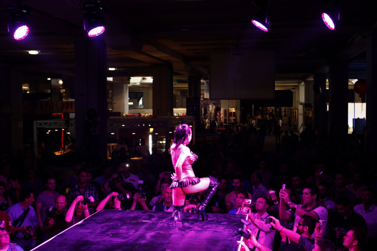 stripper performs during a show