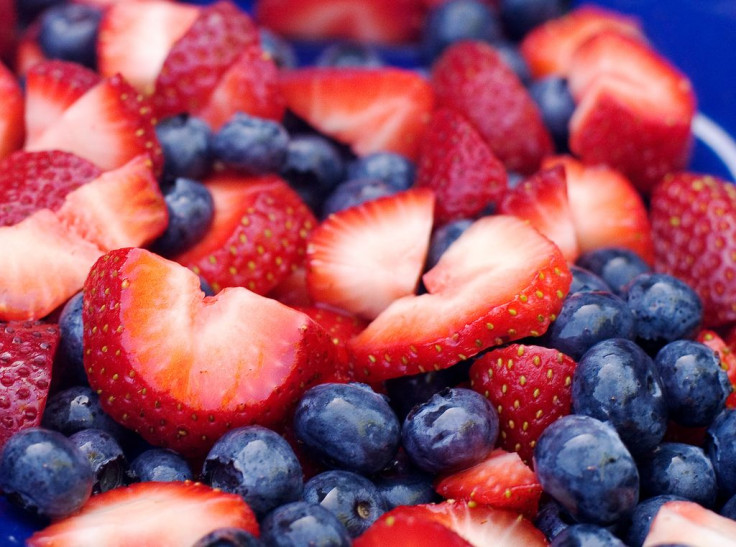 blueberries and strawberries