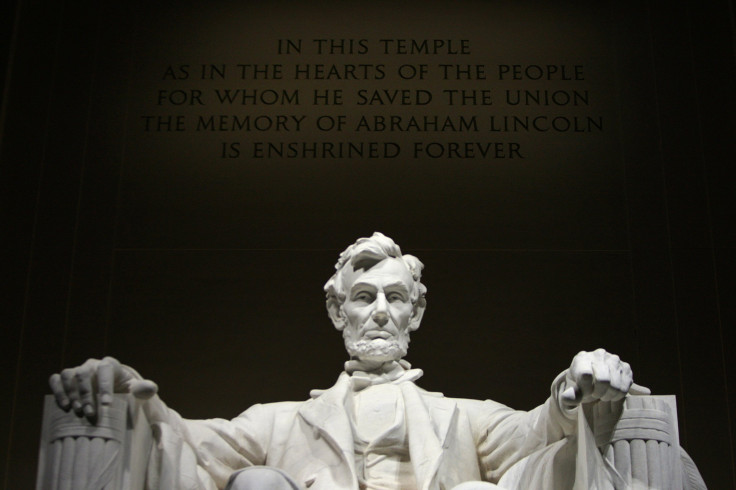 statue of Abraham Lincoln at his memorial in Washington
