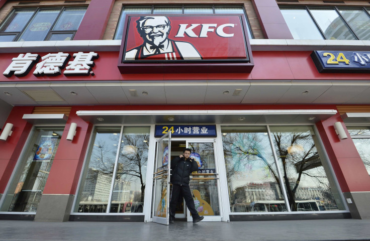 A man walks out from a KFC restaurant in Taiyuan, Shanxi province.