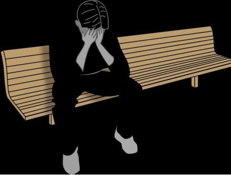 Depressed Man on Bench