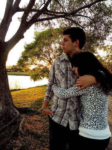 A couple attempting to avoid breaking up.