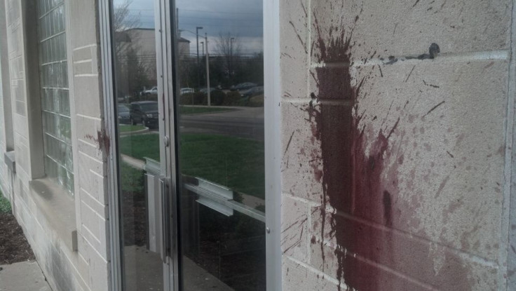The Bloomington, Indiana Planned Parenthood Clinic, vandalized by a protestor