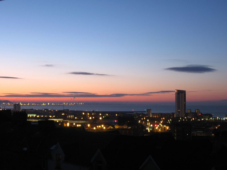 Skyline of Swansea, Wales, UK