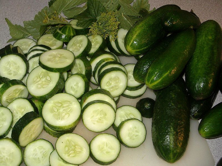 Raw Cucumbers, Whole and in Slices