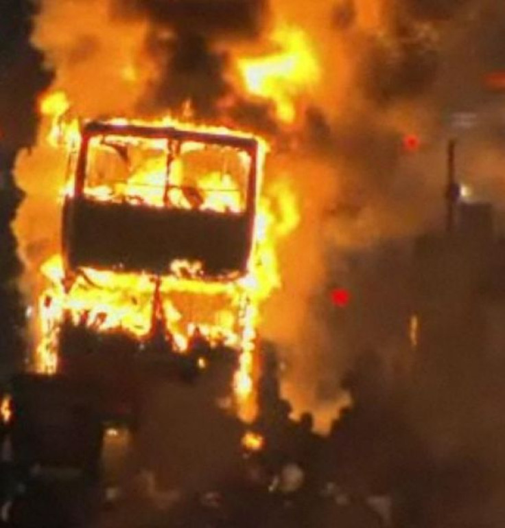London Bus Burning