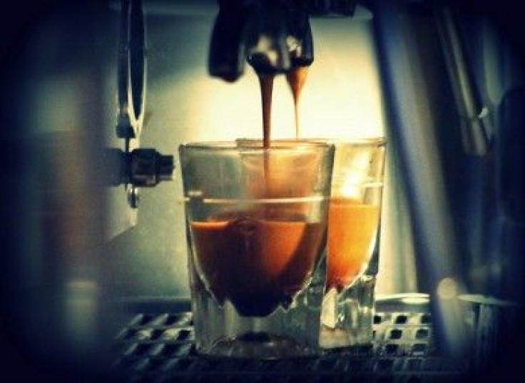 An espresso being poured.