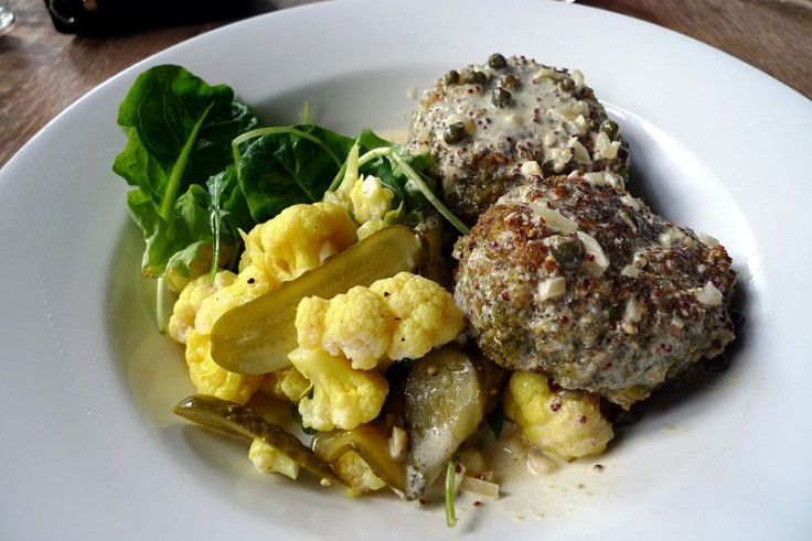 Falafel with healthy greens.