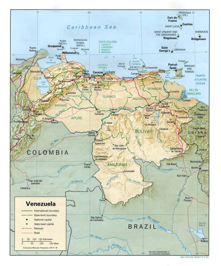 A map of Venezuela