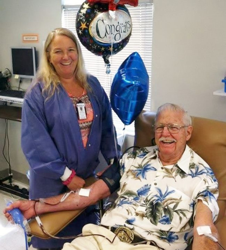 100 Gallons of Blood Platelets Donated in Lifetime By 84-Year-Old Florida Man