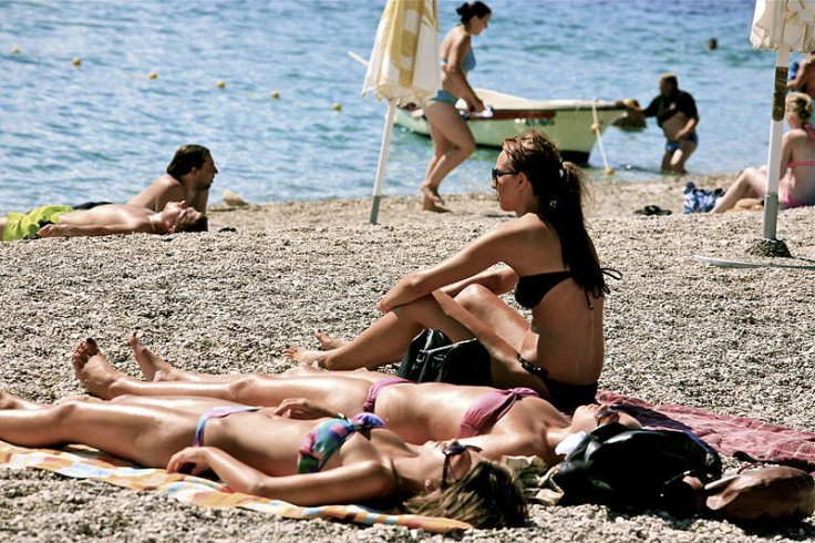 Women sunbathing