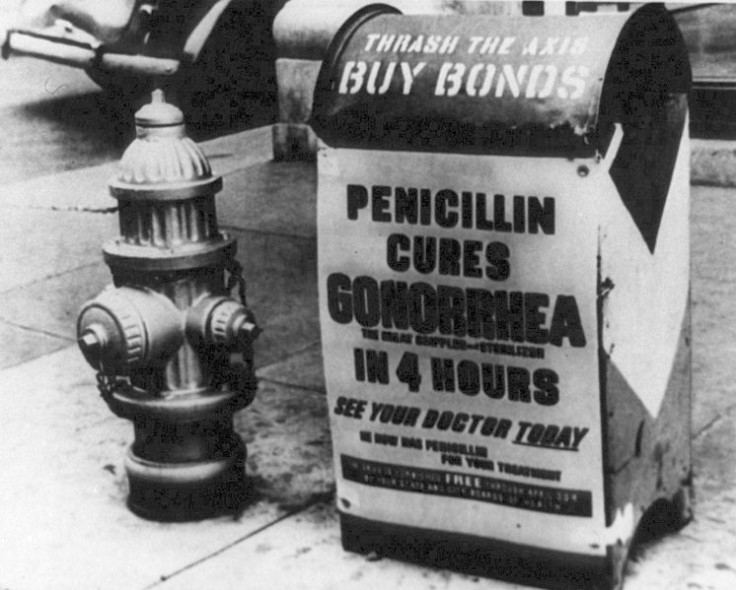 Public health sign for penicillin cure for gonorrhea