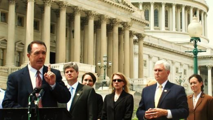 Representative Trent Franks defends abortion ban in front of U.S. capitol