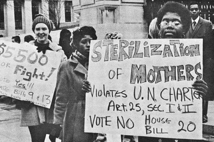 People protesting Sterilization in State Eugenics Program