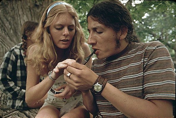 Man and woman smoking marijuana