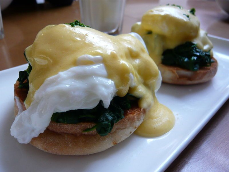 Eggs Florentine on plate